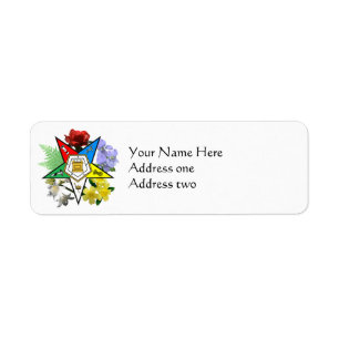 Eastern Star Floral Return Address Labels