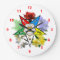 Eastern Star Floral Wall Clock