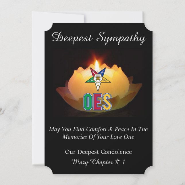 Eastern Star Sympathy Card (Front)