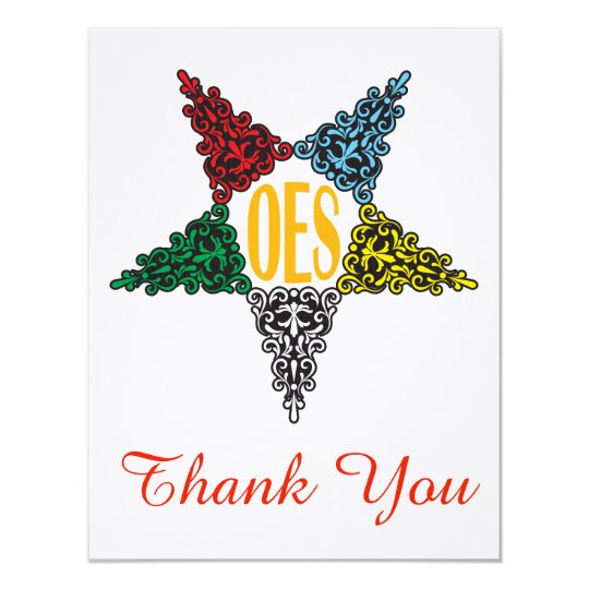Eastern Star Thank You Note Card
