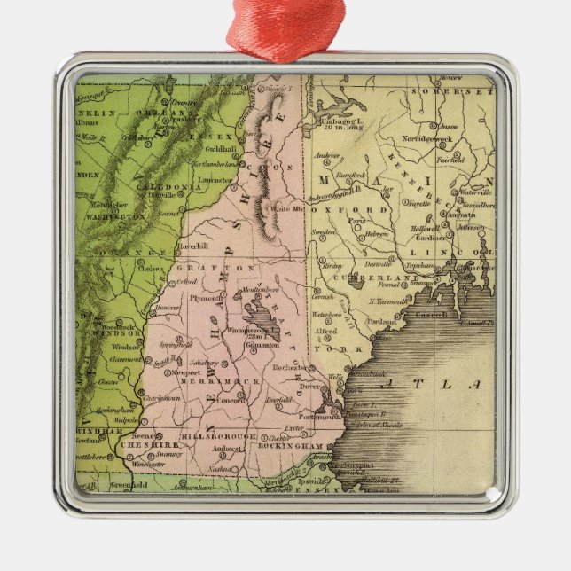 Eastern States Olney Map Metal Tree Decoration (Front)