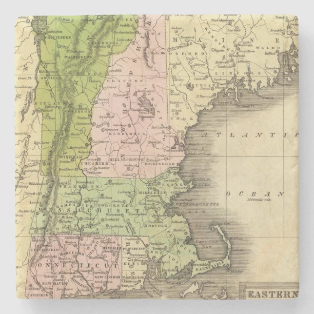 Eastern States Olney Map Stone Coaster (Front)