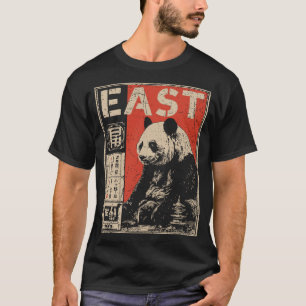 Eastern Stillness – Panda Study with Ideograph T-Shirt