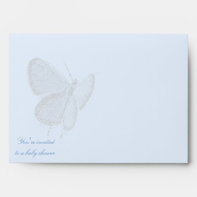 Eastern-Tailed Blue Butterfly Shower Envelope (Front)