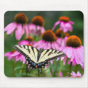 Eastern Tiger Swallowtail Butterfly On Coneflowers Mouse Mat