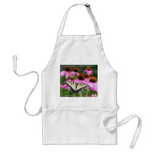 Eastern Tiger Swallowtail Butterfly On Coneflowers Standard Apron