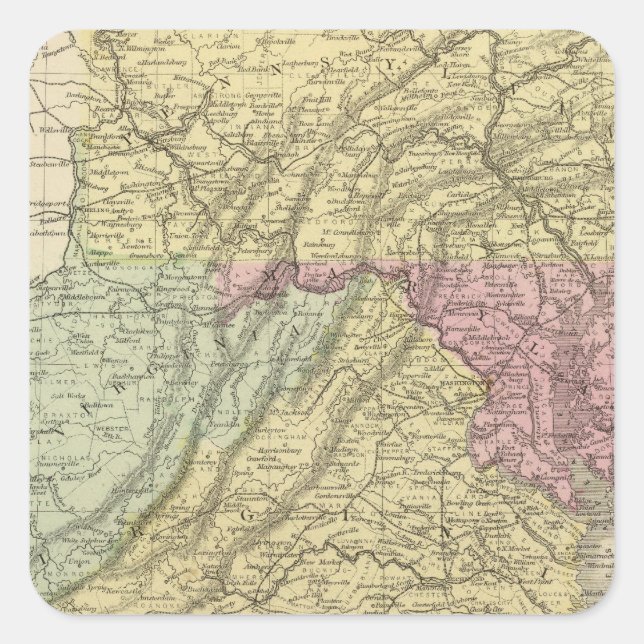 Eastern US Square Sticker (Front)