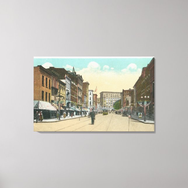 Eastern View of Court Street from Water Street Canvas Print (Front)