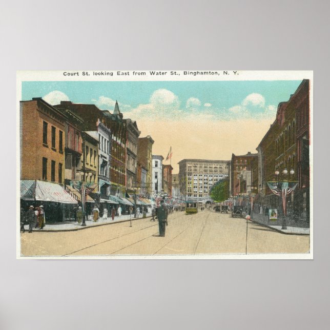 Eastern View of Court Street from Water Street Poster (Front)