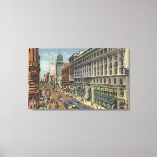 Eastern View of Market St from Powell St Canvas Print