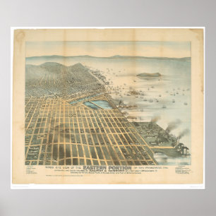 Eastern View of San Francisco, CA. (1529A) Poster