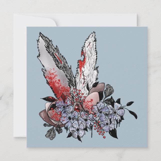 Easter's Coming Bunny Horror Card (Front)