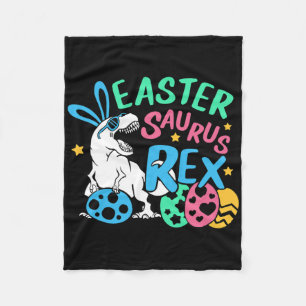Eastersaurus T-rex Easter Day Tee, Cute Easter Bun Fleece Blanket