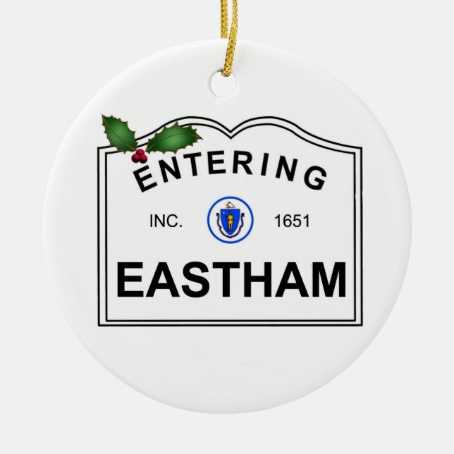 Eastham MA Ceramic Tree Decoration (Front)