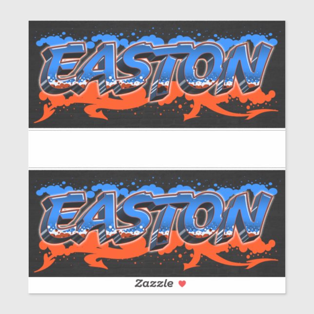 Easton First Name Graffiti Sticker (Sheet)