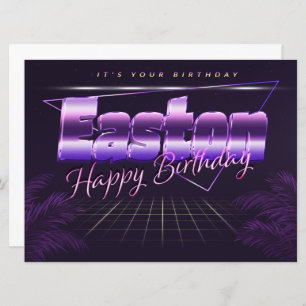 Easton Name First name purla retro card Birthday