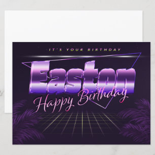 Easton Name Vorname lila retro Karte Geburtstag Card