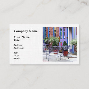 Easton PA - Outdoor Seating Business Card