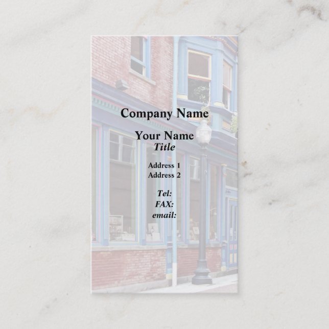 Easton PA - Street With Open Door Business Card (Front)