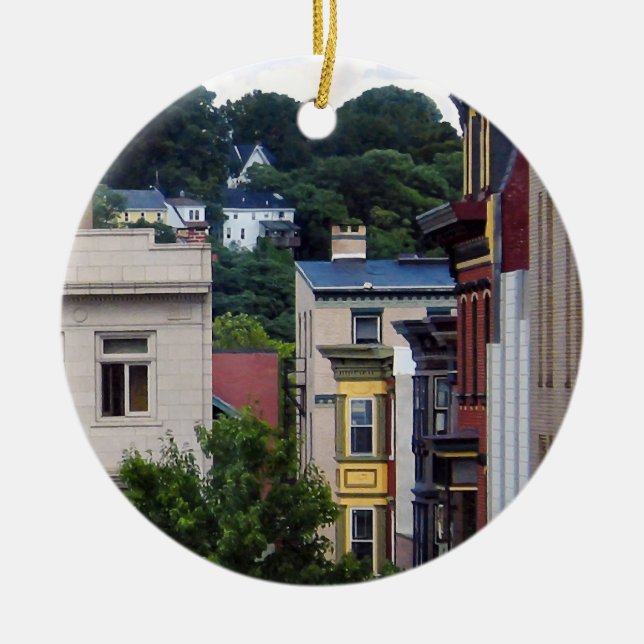 Easton PA - View From Window Ceramic Tree Decoration (Front)