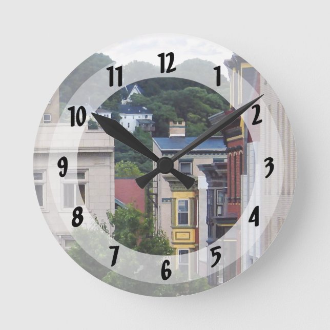 Easton PA - View From Window Round Clock (Front)
