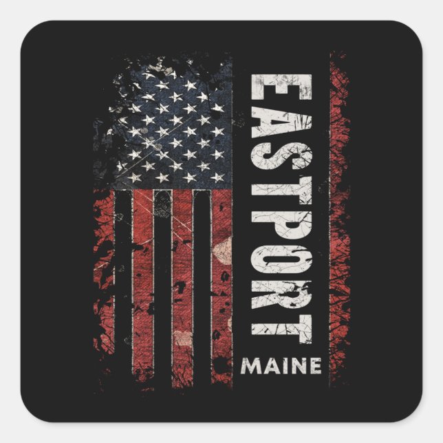 Eastport Maine Square Sticker (Front)