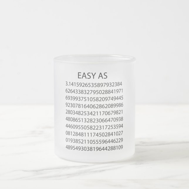 Easy As Pi Frosted Glass Coffee Mug (Center)
