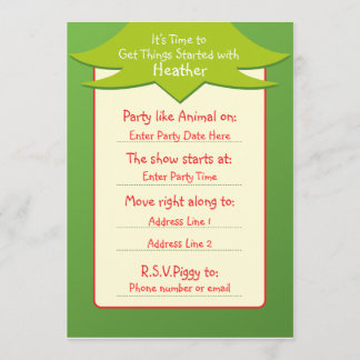 Easy Being Green Birthday Invitations