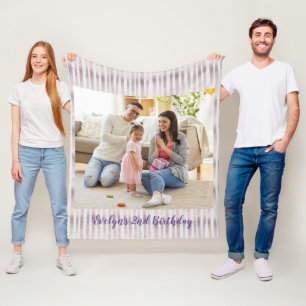 Easy Birthday Anniversary Custom Photo Template Fleece Blanket