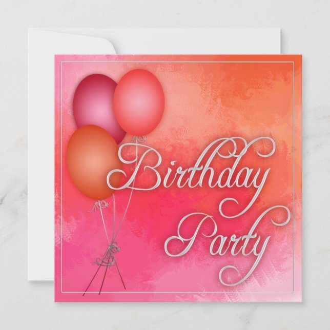 Easy Birthday Party invitation template (Front)