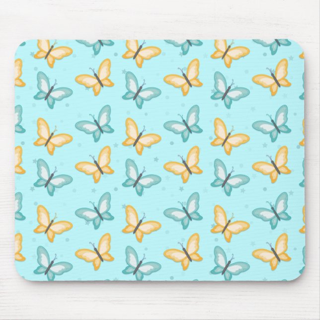 Easy Butterfly Nail Art Mouse Mat (Front)