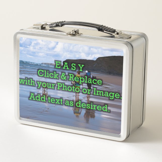 Easy Click and Replace Photos to Make Your Own Metal Lunch Box (Front)