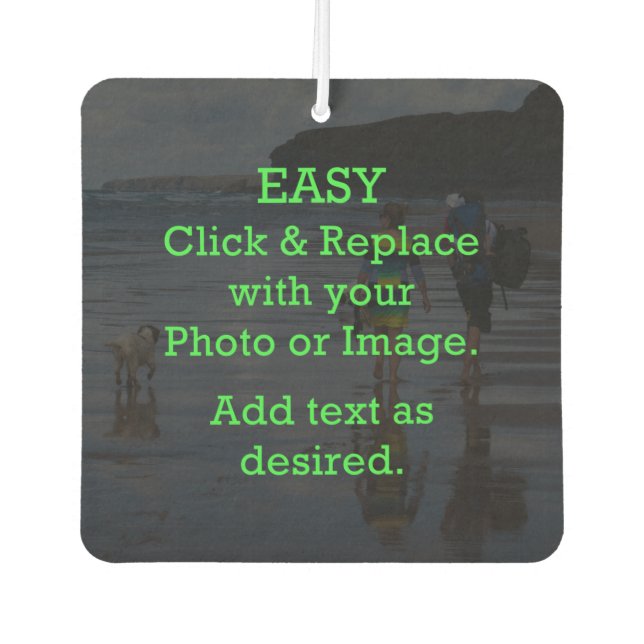 Easy Click & Replace Image to Create Your Own Car Air Freshener (Front)