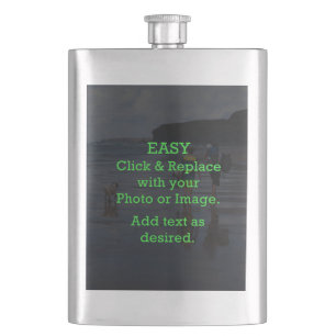 Easy Click & Replace Image to Create Your Own Hip Flask