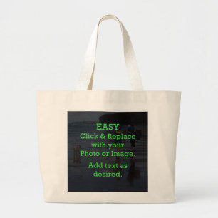 Easy Click & Replace Image to Create Your Own Large Tote Bag