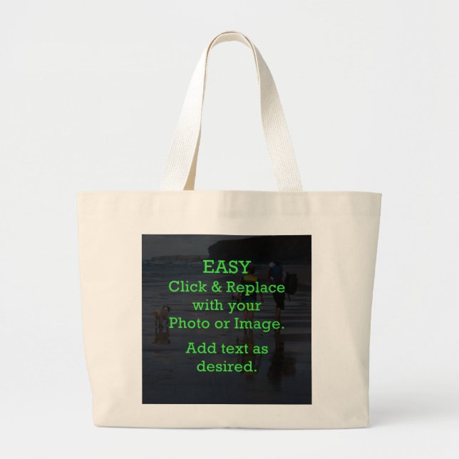 Easy Click & Replace Image to Create Your Own Large Tote Bag (Front)