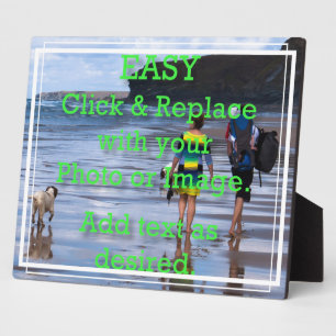 Easy Click to Create Your Own White Line Border Plaque
