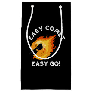 Easy Comet Easy Go Funny Astronomy Pun Dark BG Small Gift Bag