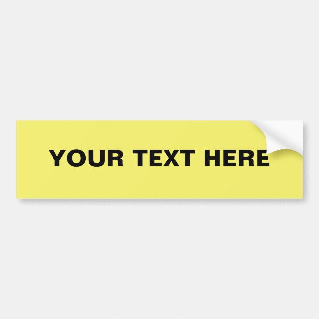 Easy Custom Bumper Sticker Template, Yellow FFFF66 (Front)