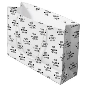 Easy Custom Corporate Business Logo Pattern Large Gift Bag