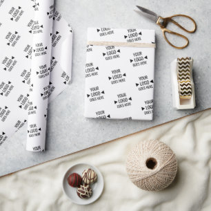 Easy Custom Corporate Business Logo Pattern Wrapping Paper