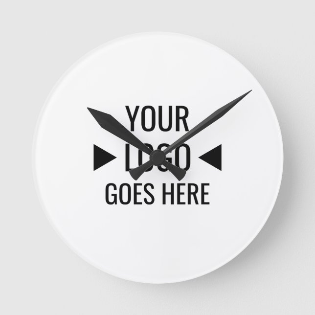 Easy Custom Corporate Business Logo Round Clock (Front)