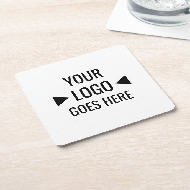 Easy Custom Corporate Business Logo Square Paper Coaster (Angled)