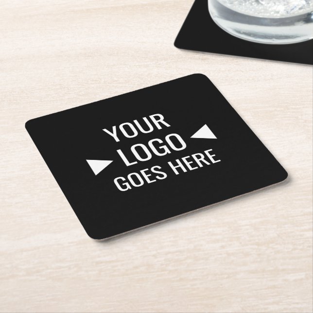 Easy Custom Corporate Business Logo Square Paper Coaster (Angled)