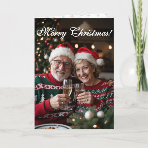 Easy Custom Digital Simple Single Photo Xmas Card