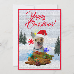 Easy Custom Funny Chihuahua Dog Yappy Xmas Card