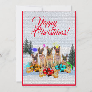 Easy Custom German Shepherd Dog Christmas Card