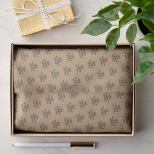 Easy Custom Logo Pattern Faux Rustic Brown Kraft Tissue Paper