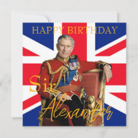 Easy Custom Name King Charles III British flag 