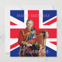 Easy Custom Name King Charles III British flag 